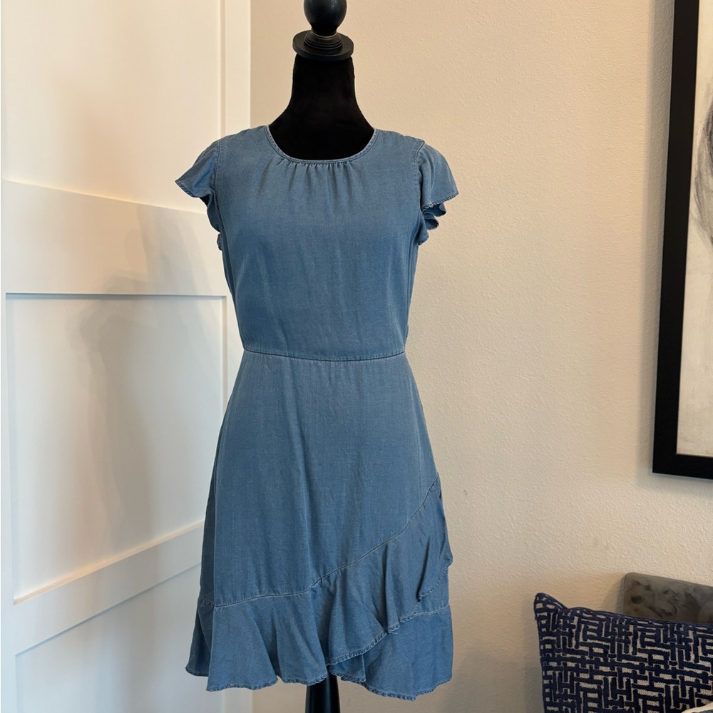 Banana Republic Blue Ruffle Mini Dress